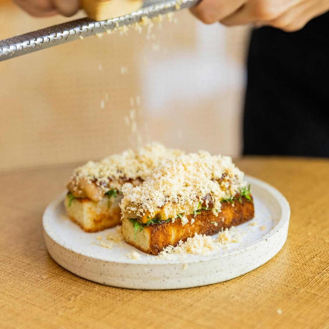 Uni Toast — Umeboshi Jam, Milk Bread, Uni Butter, Bonito, Kombu